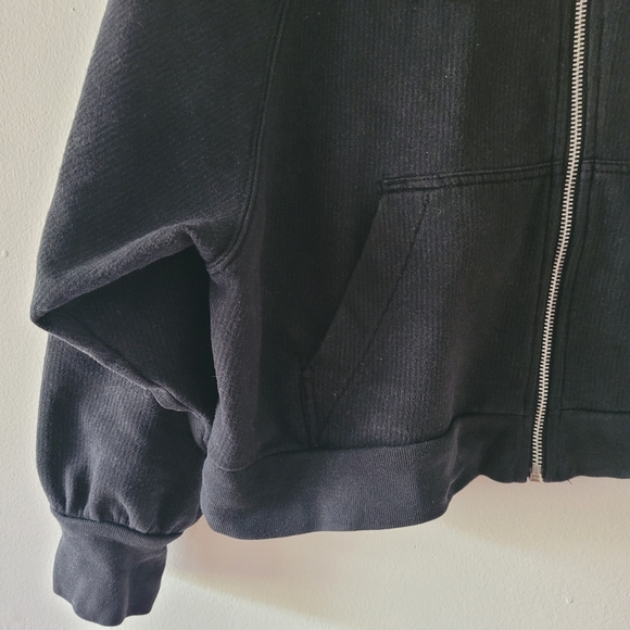 Madewell Cocoon Hooded Sweater Small Black MWL Sweatshirt Full Zip Lounge - Picture 3 of 9